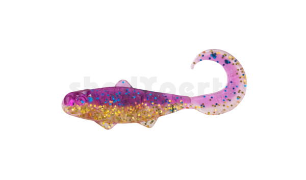 000935B313 Banjo Twister 1" (ca. 3,5 cm) klar gold Glitter  / violett-electric blue Glitter