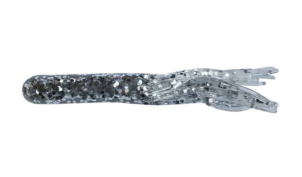 001607022 Medium Tube 2,5" (ca. 6,4 cm) klar silber-glitter