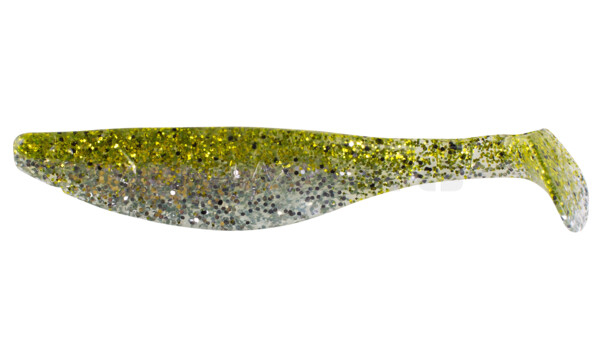 000214B303 Kopyto-River 5" (ca. 13,0 cm) clear silver glitter / chartreuse glitter