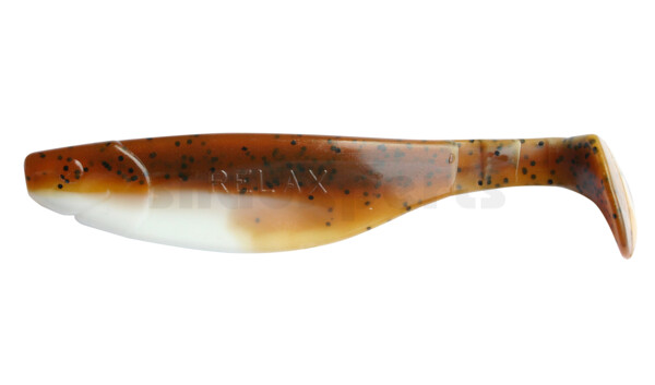 000214B072 Kopyto-River 5" (ca. 13,0 cm) white / brown amber (olive)-black glitter