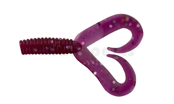 000604DT-165 Twister 2" Doubletail regulär (ca. 4,5 cm) violett transparent glitter