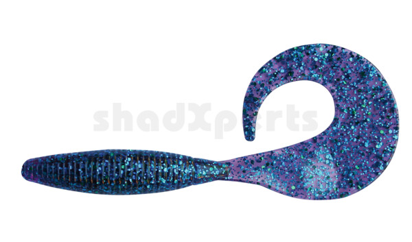 000611165 Super Grub 5" (ca. 11,5 cm) clear-purple-electric-blue-glitter