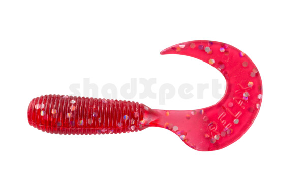 000604076 Twister 2" regulär (ca. 4,5 cm) rot transparent glitter