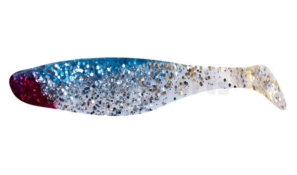 000411085 Xtra-Soft 4" (ca. 11,5 cm) klar silber-Glitter / blau