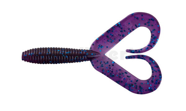 000607DT-165 Twister 3" Doubletail regulär (ca. 7,0 cm) clear-purple-electric-blue-glitter