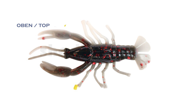 002306CF-10 Baby Crawfish 2" (6,5cm) white-black red glitter
