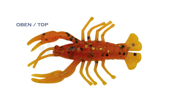 002306CF-B17 Baby Crawfish 2" (6,5cm) gelb / motoroil Glitter