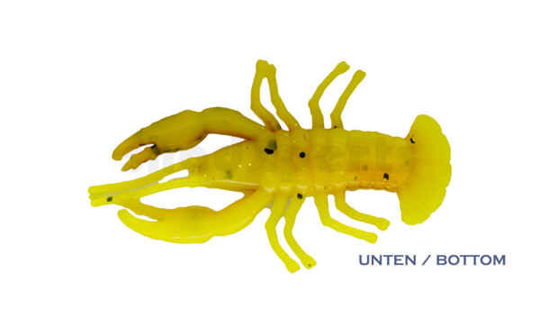 002304CF-B17 Baby Crawfish 1" (4,5cm) yellow / motoroil glitter