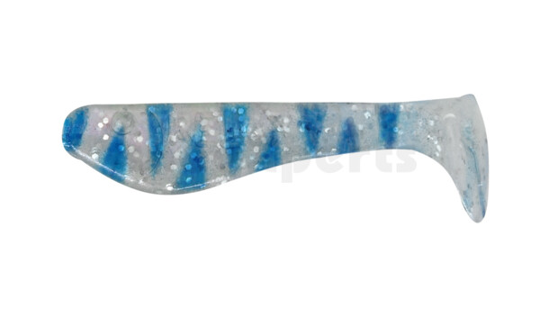 000235035A Kopyto-Classic 1" (ca. 3,5 cm) perlweiss-Glitter / blau gestreift