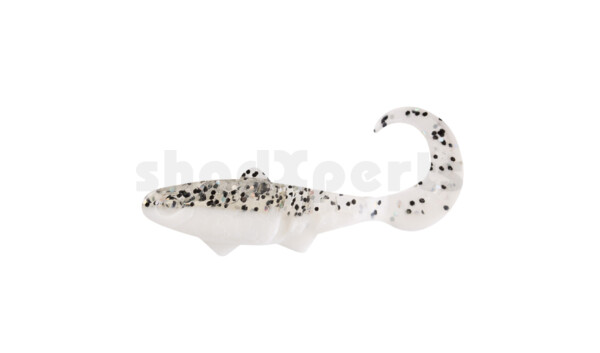 000935B008 Banjo Twister 1" (ca. 3,5 cm) reinweiss / klar salt´n pepper Glitter