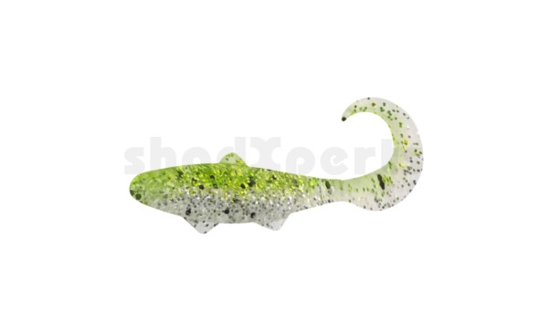 000935B303 Banjo Twister 1" (ca. 3,5 cm) klar silber Glitter / chartreuse Glitter