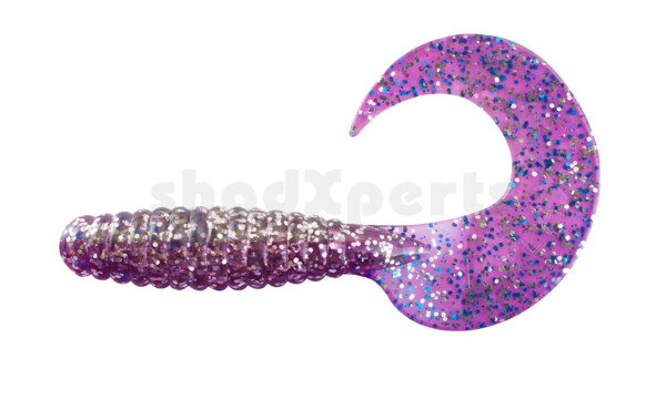000513B314 Xtra Fat Grub 5,5" laminiert (ca. 13,0 cm) klar silber glitter / violett-electric blue glitter