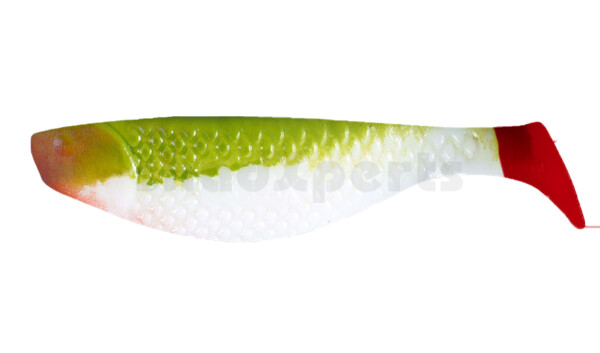 000108004R Aqua 3" (ca. 8,0 cm) reinweiss / grün / red tail