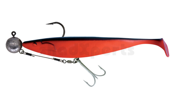 000430M205-240 Megalodon 12" (ca. 30,0 cm) feuerrot / schwarz, montiert auf HMEG 16/0 240g