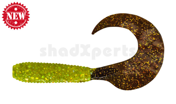 000606250 Twister 2,5" regulär (ca. 6,0 cm) green(chartreuse) glitter / motoroil glitter tail
