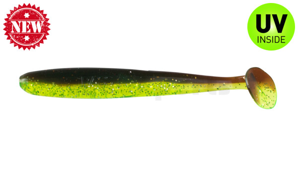 003413B054 Bass Shad 4,5“ (ca. 13 cm) grün (chartreuse)-Glitter / motoroil Glitter