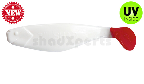 000408001RT Shad 3" (ca. 8,0 cm) white / Red Tail