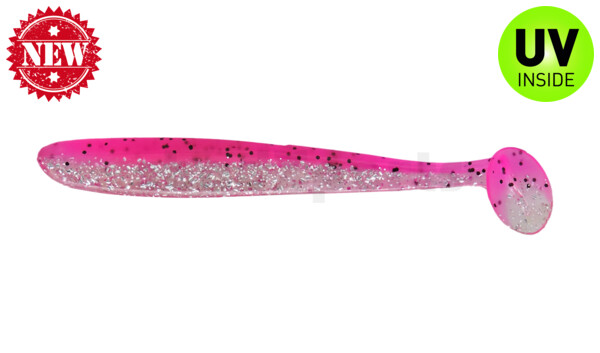 003413B315 Bass Shad 4,5“ (ca. 13 cm) klar silber Glitter / hot pink Glitter