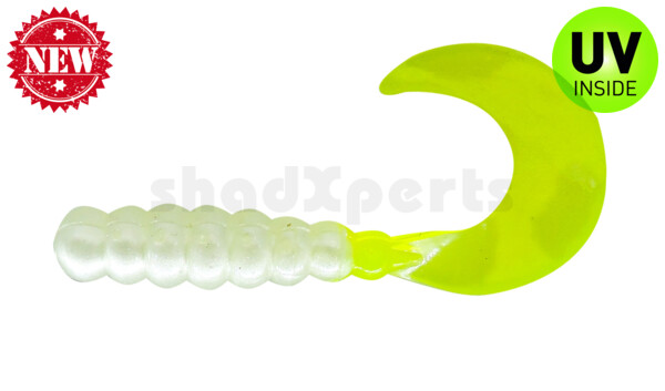 000603028 Fat Grub 2" (ca. 5 cm) Pearl/chartreuse