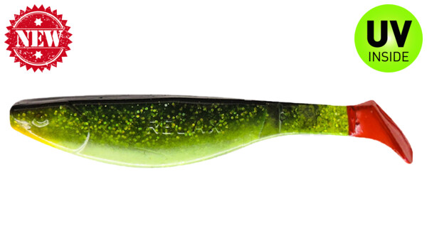 000216067BWRT Kopyto-River 6" (ca. 16,0 cm) chartreuse glitter  / Zander / belly: white / red tail