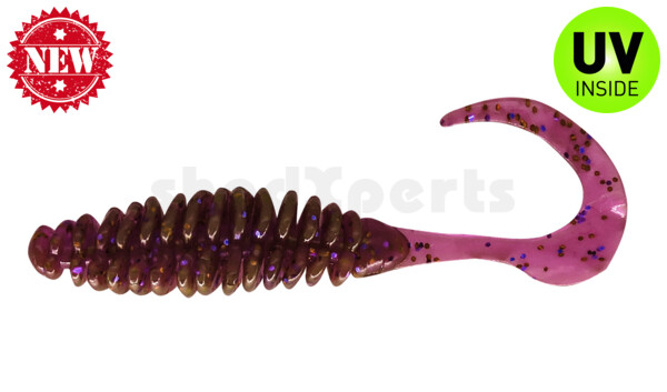 000610303 crawfish-violett-electric blue-Glitter Turbotwister 3“ (ca. 10 cm)