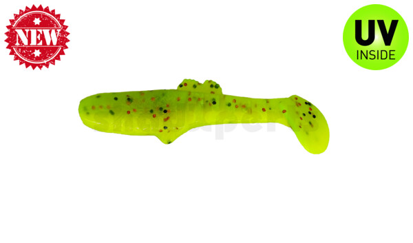 005007B002 Montana 2,5" (ca. 7cm) fluogelb  / grün-Glitter