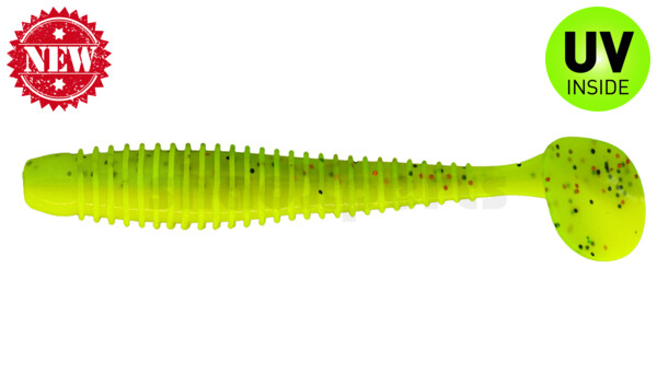 004013B002 Texas 5" (ca. 13 cm) fluogelb  / grün-Glitter