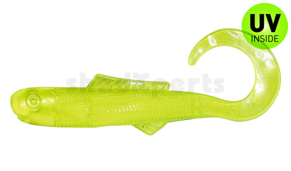 000910CT006 Banjo Curl Tail 4" (ca. 10 cm) Chartreuse