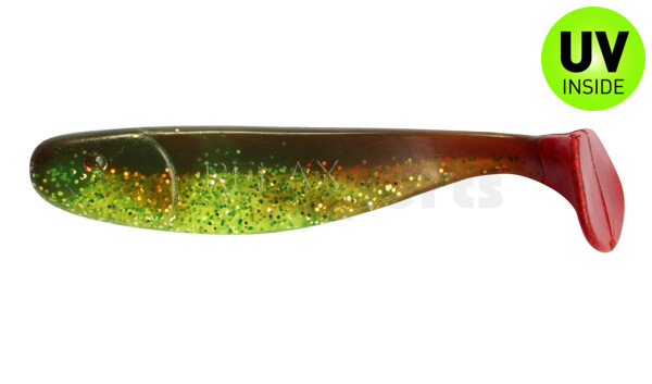 000316B054RT Jankes 6" (ca. 16,0 cm) chartreuse glitter / motoroil-glitter / red tail