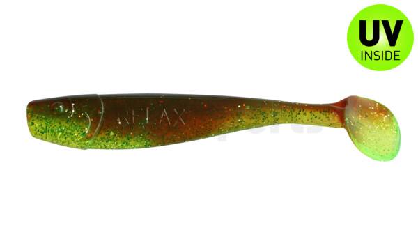 002011B054 King-Shad 4" (ca. 11,0 cm) grün (chartreuse)-Glitter / motoroil Glitter