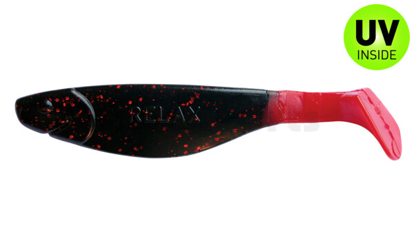 000212204RT Kopyto-River 4" (ca. 11,0 cm) black-red-glitter / red tail