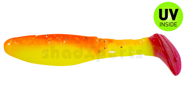 000208B033RT Kopyto-Classic 3" (ca. 8,0 cm) fluogelb  / orange-silber Glitter / red tail