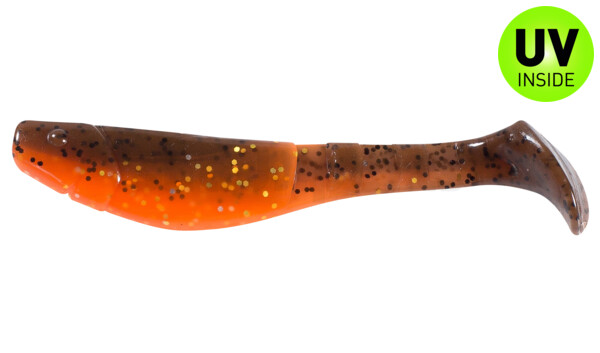 000211B068 Kopyto-Classic 4" (ca. 11,0 cm) orange-glitter / brown amber (olive)-black glitter