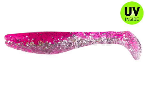 000211B315 Kopyto-Classic 4" (ca. 11,0 cm) klar silber Glitter / hot pink Glitter
