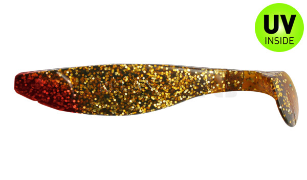 000214220RH Kopyto-River 5" (ca. 13,0 cm) bernstein gold-Glitter / red head