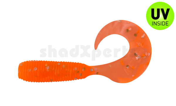 000635028 Twister 1" regulär (ca. 3,5 cm) klar fluoorange Glitter