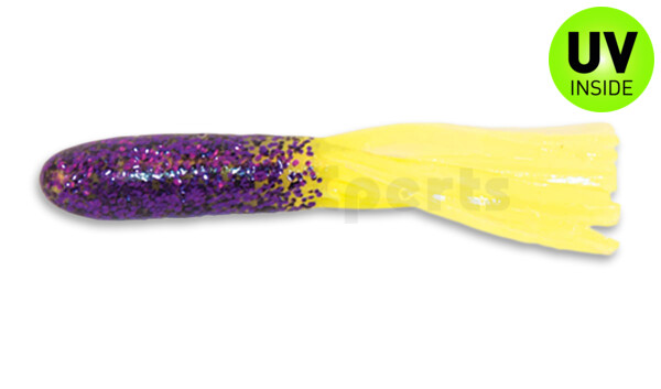 001605013 Crappie Tube 1.75" (ca. 4,5 cm) Purple Glitter/Chartreuse
