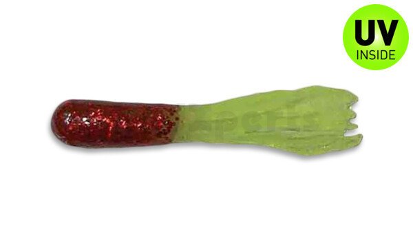 001603006 Glitter Head Tube 1.5" (ca. 3 cm) Red Glitter/Chart