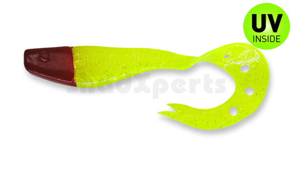 006025066RH Sandra 9" (ca. 23 cm) grün(chartreuse)-Glitter / Red Head