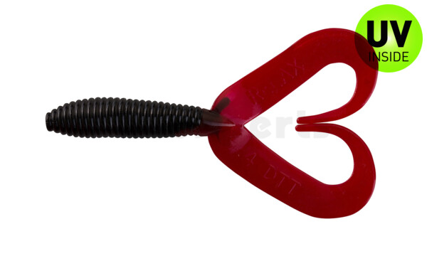 000607DT-029A Twister 3" Doubletail regulär (ca. 7,0 cm) black / red tail