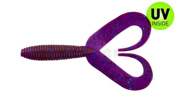 000607DT-303 Twister 3" Doubletail regulär (ca. 7,0 cm) crawfish-purple-electric-blue-glitter