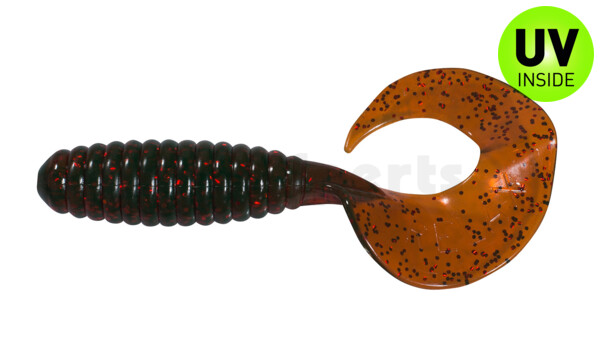 000613305 Xtra Fat Grub 5,5" regulär (ca. 13,0 cm) motoroil rot Glitter