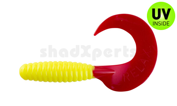 000613097 Xtra Fat Grub 5,5" regulär (ca. 13,0 cm) fluogelb / red tail