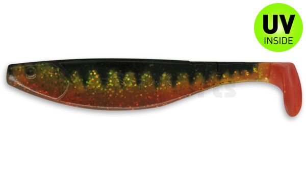 000216-066ZORT Kopyto-River 6" (ca. 16,0 cm) chartreuse glitter  / Zander / belly: orange