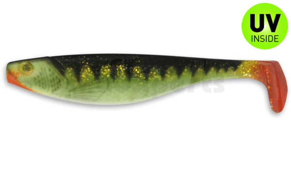 000216-066ZRT Kopyto-River 6" (ca. 16,0 cm) chartreuse glitter  / Zander / belly: white / red tail