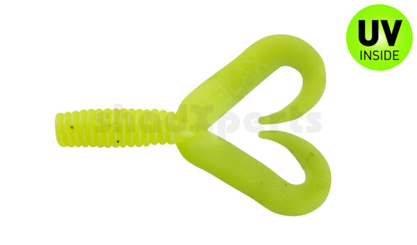 000604DT-011 Twister 2" Doubletail regulär (ca. 4,5 cm) fluogelb