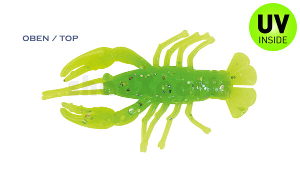 002306CF-09 Baby Crawfish 2" (6,5cm) fluogelb-grün-glitter