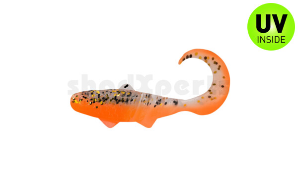 000935B032 Banjo Twister 1" (ca. 3,5 cm) orange / klar gold,schwarz Glitter