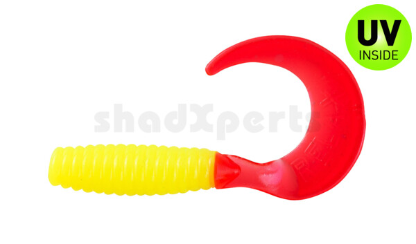 000635097 Twister 1" regulär (ca. 3,5 cm) fluogelb / red tail