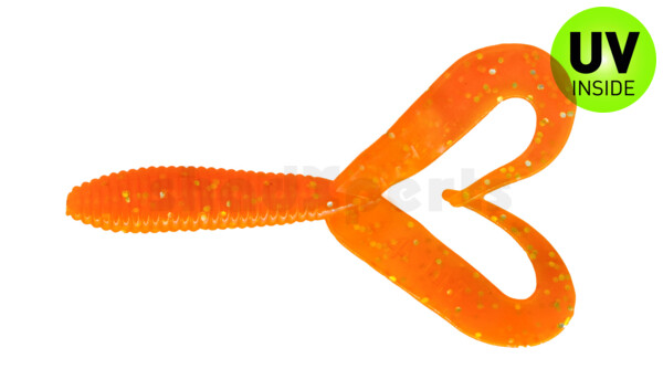 000607DT-026 Twister 3" Doubletail regulär (ca. 7,0 cm) orange glitter